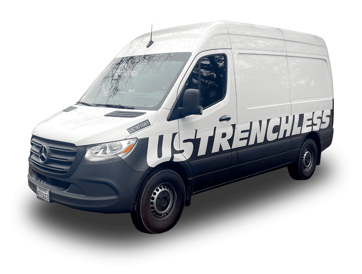 US Trenchless service vehicle for plumbing and general engineering services in Sacramento County.
